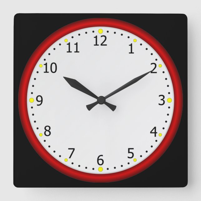 Reloj Cuadrado Colorido rojo de Guay (Anverso)