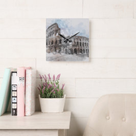 Reloj Cuadrado Colosseo Roma Italia