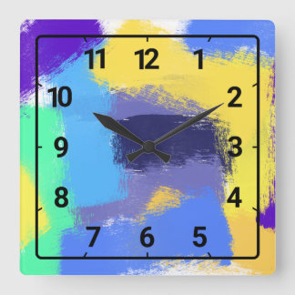 Reloj Cuadrado Colourful paint strokes