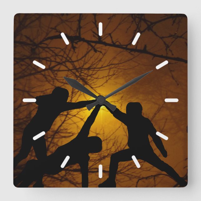 Reloj Cuadrado Combatientes de espada (Anverso)