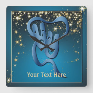 Reloj Cuadrado Comedia trágica Personalizado de la máscara del 