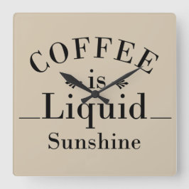 Reloj Cuadrado comentarios graciosos de bebedores sobre el café