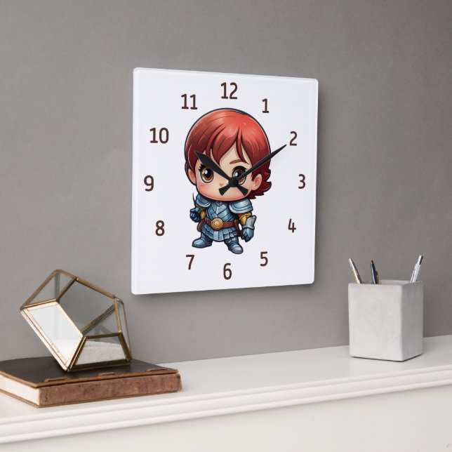 Reloj Cuadrado Comic Knight Kids Fantasy Bedroom (Oficina)