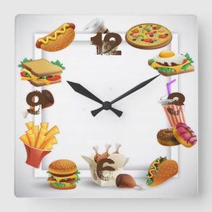Reloj Cuadrado Comida rápida