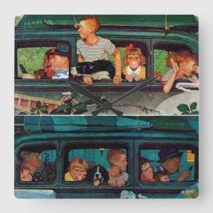 Reloj Cuadrado Coming and Going by Norman Rockwell