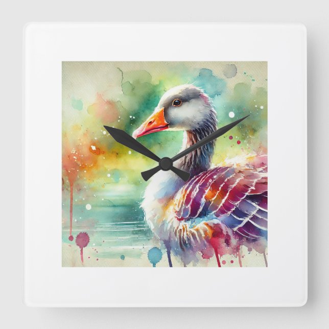 Reloj Cuadrado Common Goose 110924AREF137 - Watercolor (Anverso)