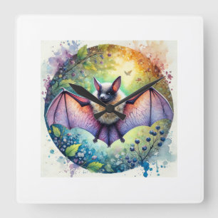 Reloj Cuadrado Common Noctule Bat 060824AREF151 - Watercolor