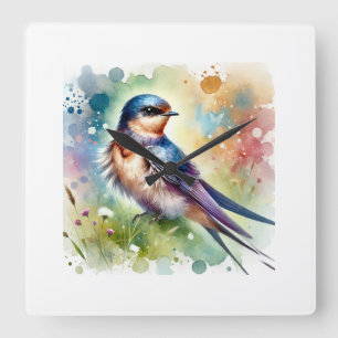 Reloj Cuadrado Common Swift Bird 180724AREF111 - Watercolor