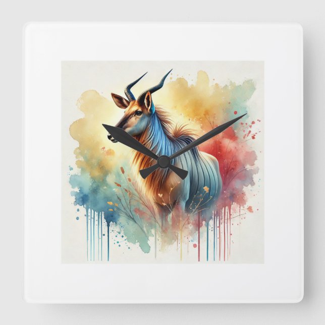 Reloj Cuadrado Common Tsessebe 310724AREF102 - Watercolor (Anverso)