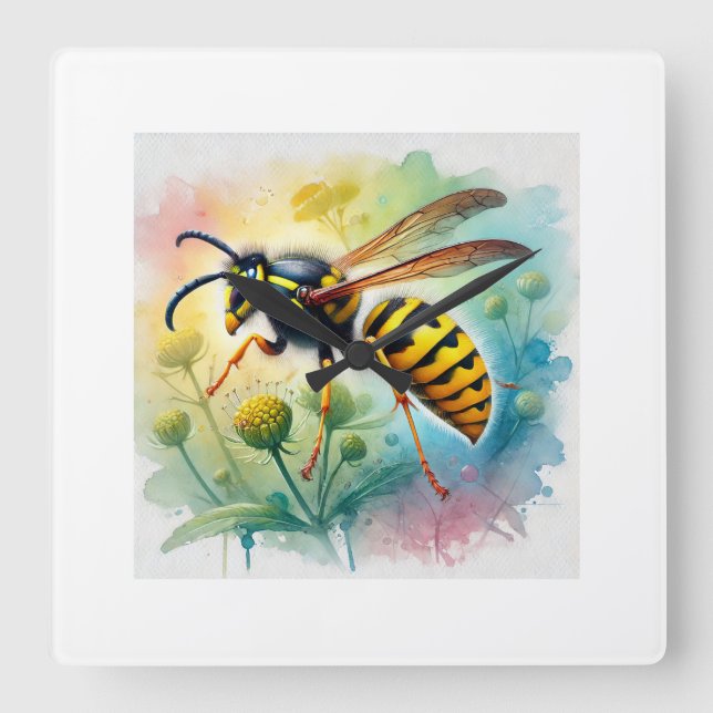 Reloj Cuadrado Common wasp 130924AREF110 - Watercolor (Anverso)