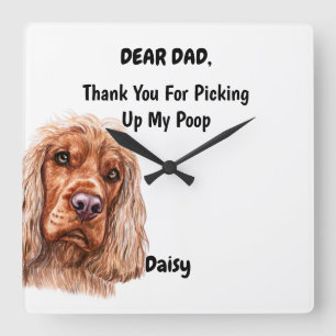 Reloj Cuadrado Cómnior inglés humorista papi arte canino
