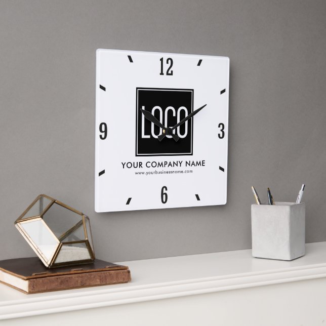 Reloj Cuadrado Compañía de logotipos comerciales promocionales (Oficina)