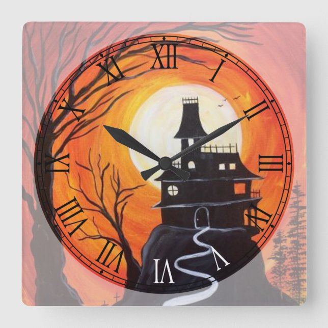 Reloj Cuadrado Cómplice de la casa embrujada (Anverso)