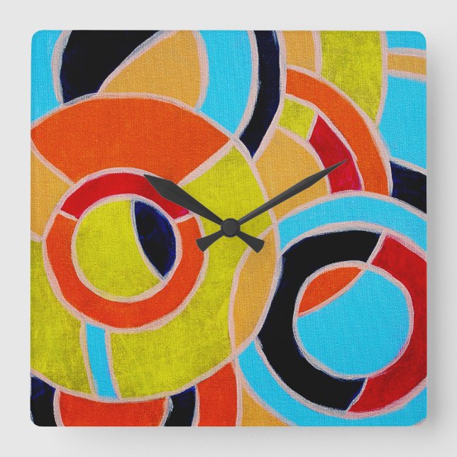 Reloj Cuadrado Composición #22 de Michael Moffa (Anverso)
