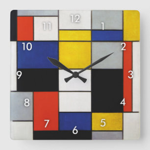 Reloj Cuadrado Composición, Mondrian