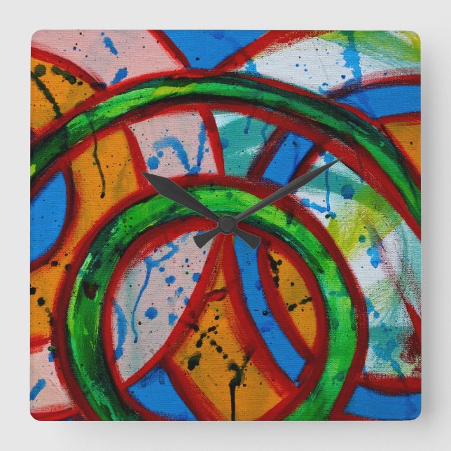 Reloj Cuadrado Composition #20B by Michael Moffa (Anverso)