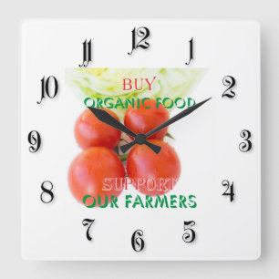 Reloj Cuadrado Compra comida orgánica