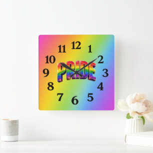Reloj Cuadrado Comunidad arcoíris PRIDE LGBTQIA+