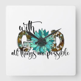 Reloj Cuadrado Con Dios