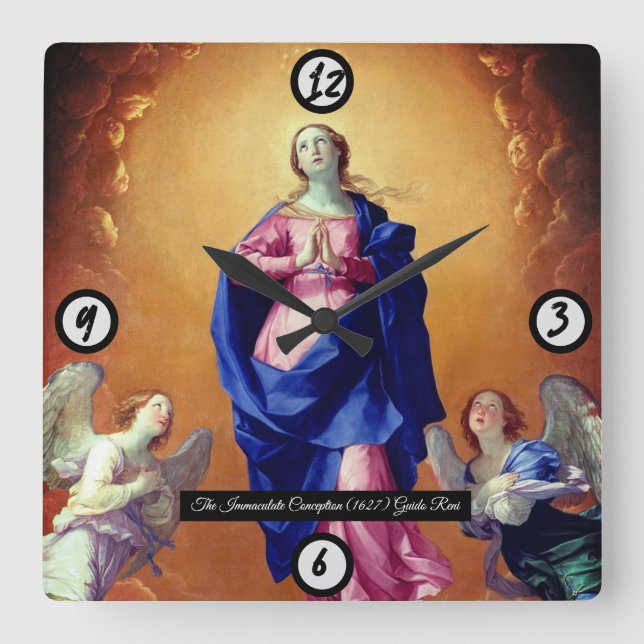 Reloj Cuadrado Concepción inmaculada (Anverso)