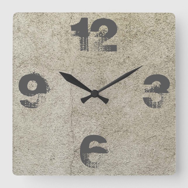 Reloj Cuadrado Concreto de Personalizable (Anverso)