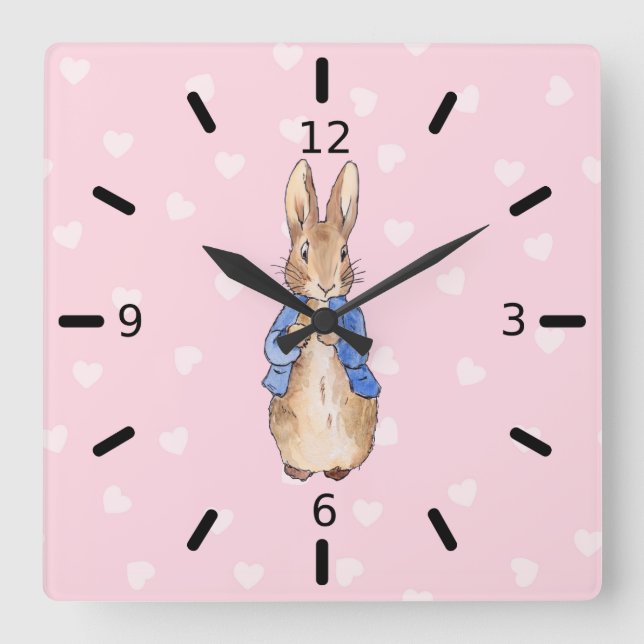 Reloj Cuadrado Conejo clásico Bunny (Anverso)
