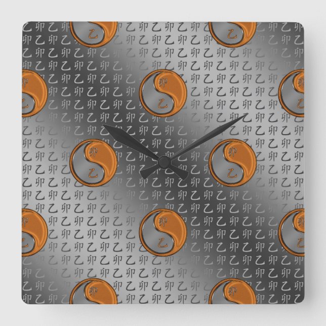 Reloj Cuadrado Conejo de Madera (Anverso)