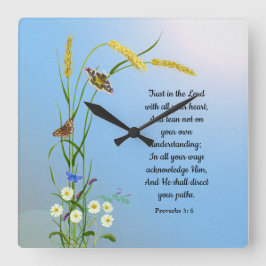 Reloj Cuadrado Confiar en el Señor con todo su corazón Biblia Ver