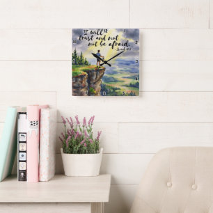 Reloj Cuadrado Confiaré y no tendré miedo. Isaías 12:2