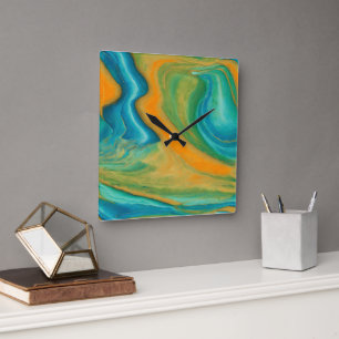 Reloj Cuadrado "Conil" Una colorida mezcla abstracta