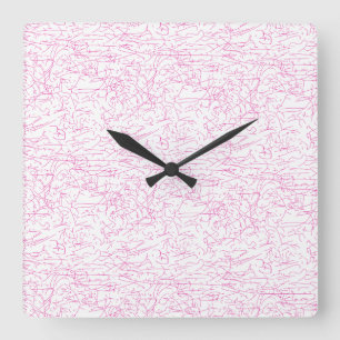 Reloj Cuadrado Conjunto de carpetas de archivo abstractas rosadas