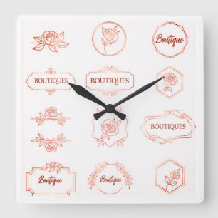 Reloj Cuadrado Conjunto de componentes para logotipos de Rosa min