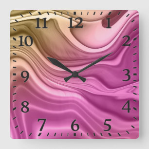 Reloj Cuadrado Conjunto de Tinta Alcohólica Papel Digital Aurora