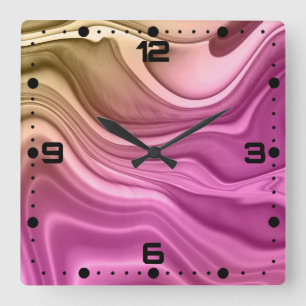 Reloj Cuadrado Conjunto de Tinta Alcohólica Papel Digital Aurora