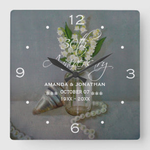 Reloj Cuadrado Conmemoración del 30º Aniversario de Boda de Perla