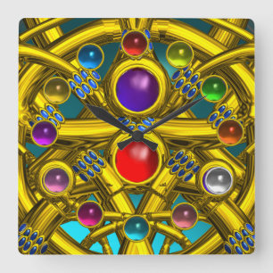 RELOJ CUADRADO CONOCIMIENTOS ABSTRACTOS DE CÉLULAS DE ORO CON GE