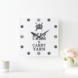 Reloj Cuadrado Conservar la calma Carry Yarn CraftRoom