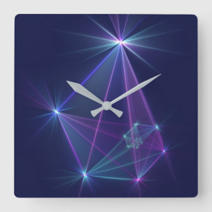 Reloj Cuadrado Constelación, Arte Fractal de Fantasía Abstracta