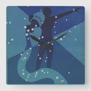 Reloj Cuadrado Constelación de Acuario, astrología zodiacal vinta