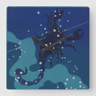 Reloj Cuadrado Constelación de Escorpio, astrología zodiacal vint