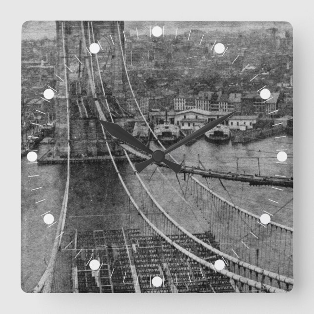 Reloj Cuadrado construcción de puente de New York City Brooklyn (Anverso)