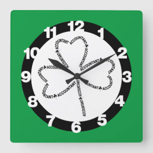 Reloj Cuadrado Contable Text Shamrock