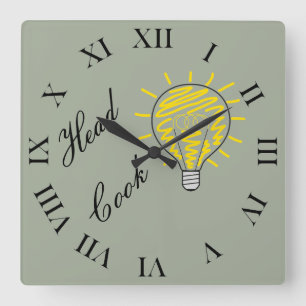 Reloj Cuadrado Cook de cabeza