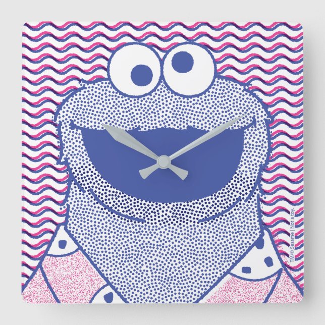 Reloj Cuadrado Cookie Monster | Button Down Cookie Shirt (Anverso)