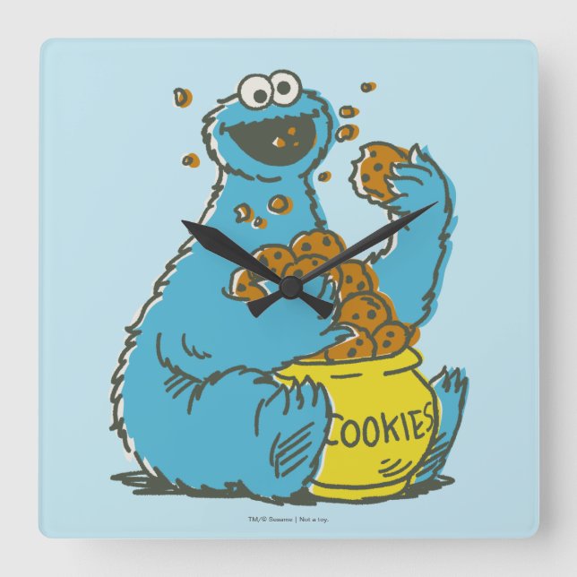 Reloj Cuadrado Cookie Monster Vintage (Anverso)