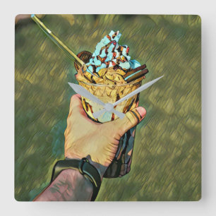 Reloj Cuadrado Cool cold freezing ice cream