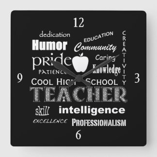 Reloj Cuadrado Cool High School Teacher Attributes+Apple
