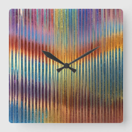 Reloj Cuadrado Cool Multicolored Glitter Look Wall Clock