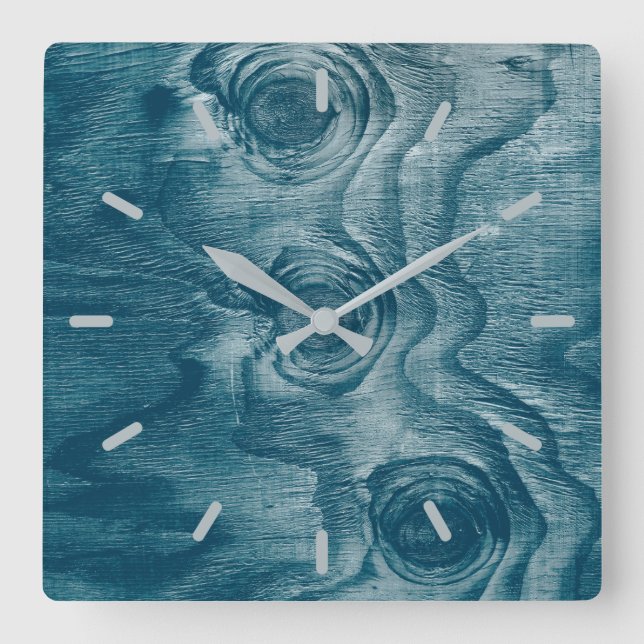 Reloj Cuadrado Cool Painted Wood Grain Knot Texture (Anverso)