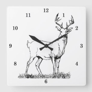 Reloj Cuadrado Cool Wild Deer Wall Clock